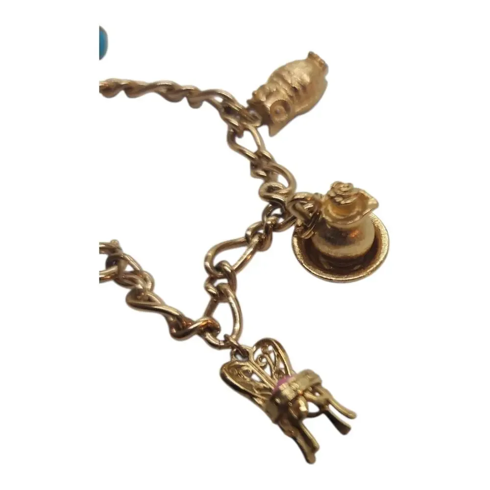Vintage Avon Home Sweet Home Charm Bracelet Gold Tone Furniture House Charms